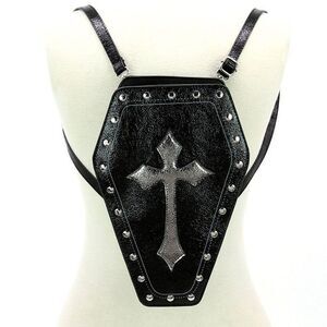 Metallic Cross Coffin Bag In Vinyl